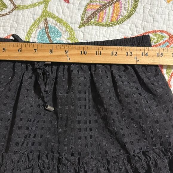 JODIFL women’s size large pull on black tiered skirt elastic waist checkered NWT - Picture 3 of 9